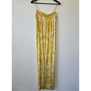 Diane Von Furstenberg Pauline Yellow and White Maxi Dress Size 4 Silk Blend